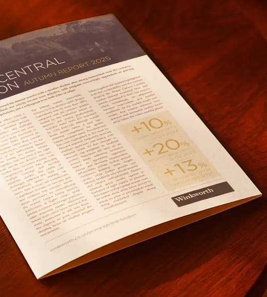 a brochure on a table