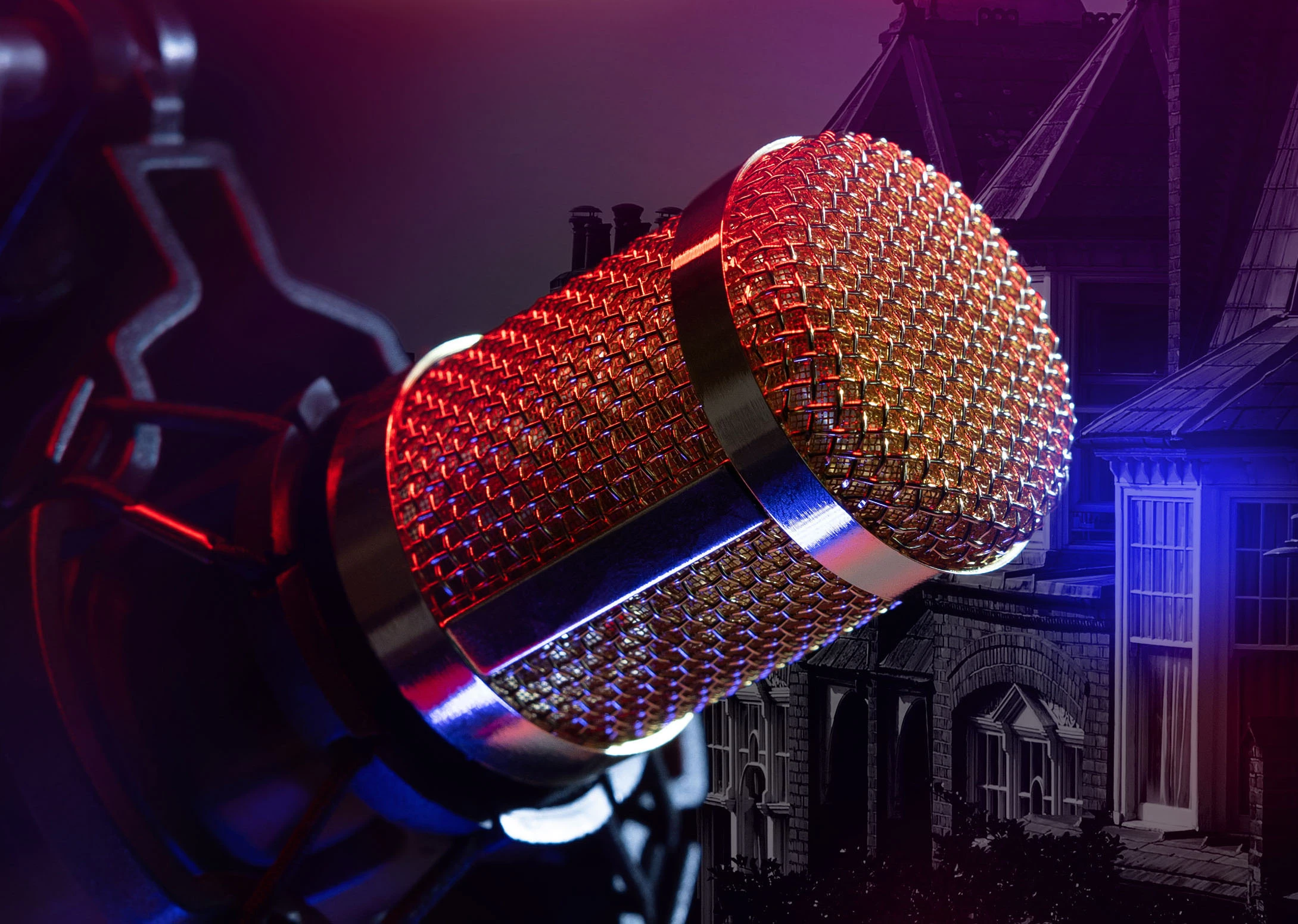 a close up of a microphone