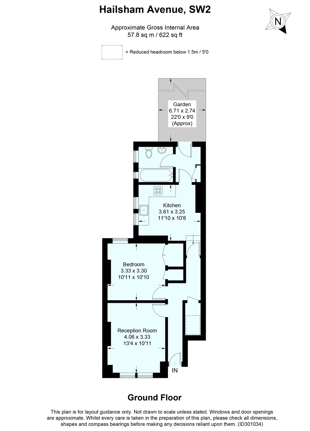 1 bedroom property to rent in Hailsham Avenue, Streatham, London, SW2